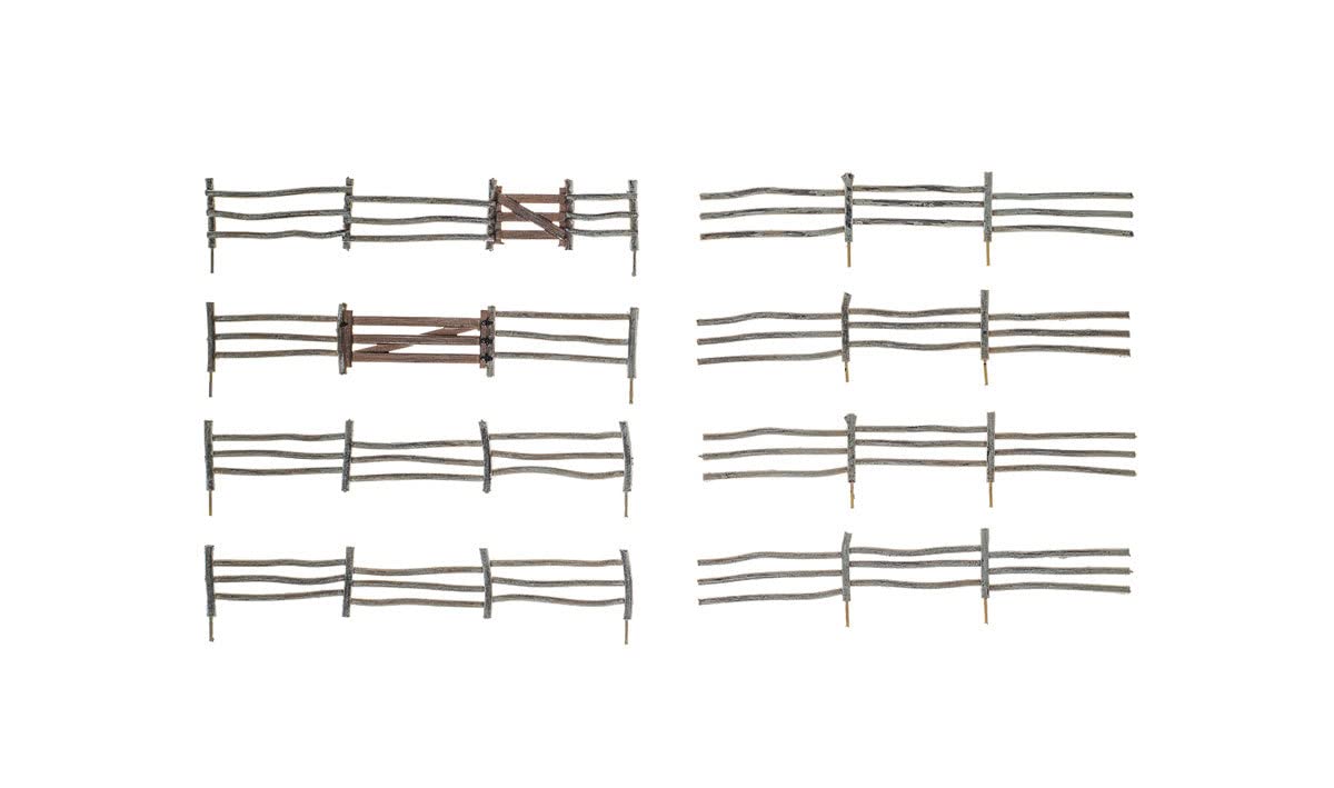 Log Fence (8pcs) HO Scale Woodland Scenics