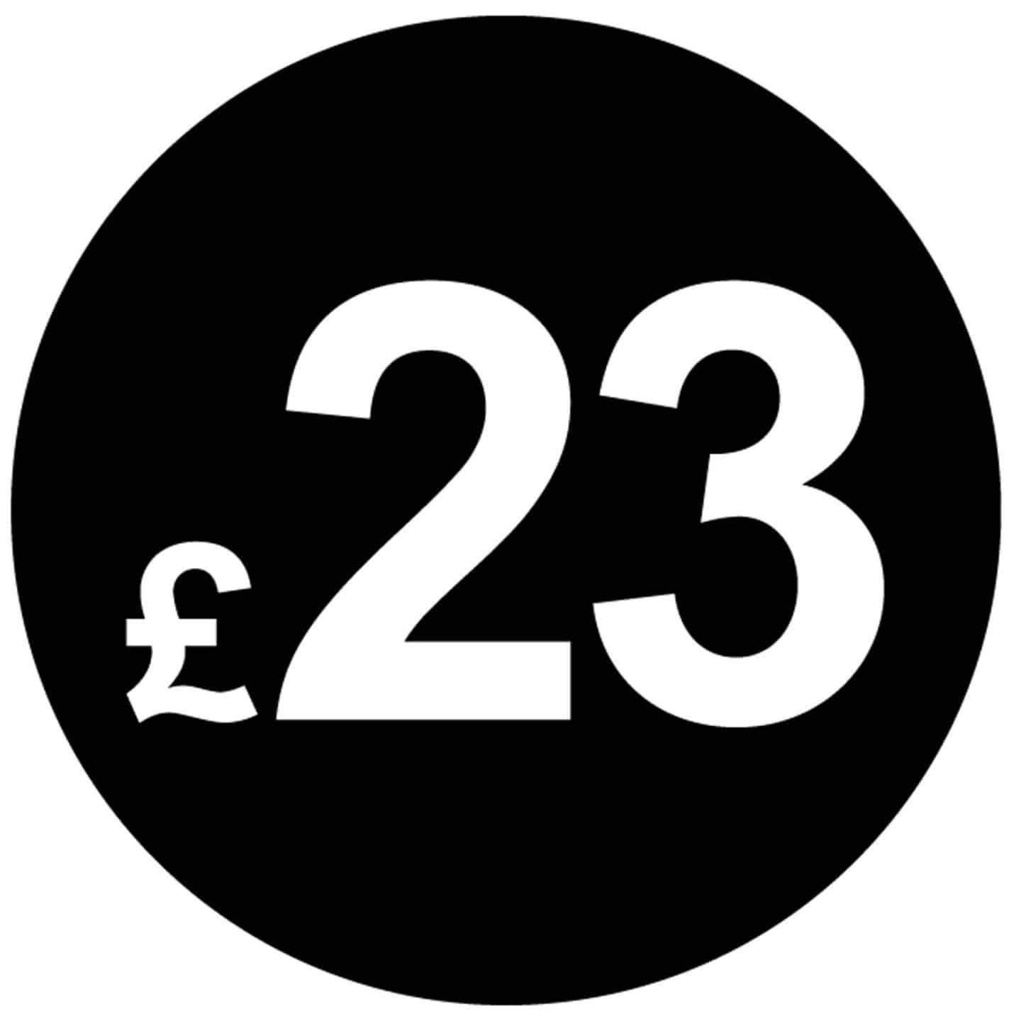 £ Black Price Stickers - 20mm, £23, 80 — image 1