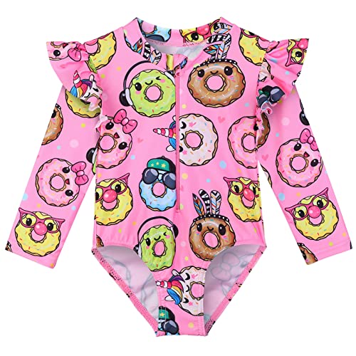 Traje de baño de una pieza para niñas con tierno diseño animado ideal para la playa