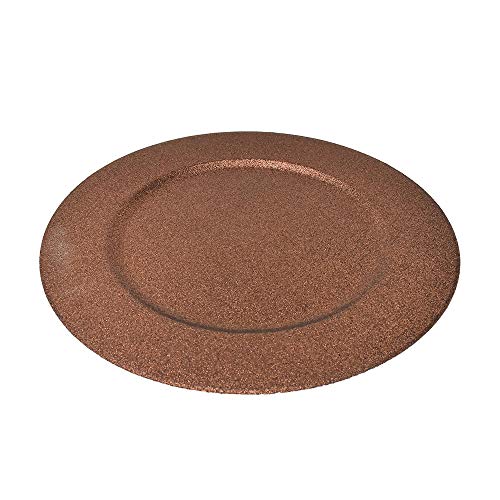 Plato Cargador Redondo Brillante 13-Inch Coffee miniatura 1