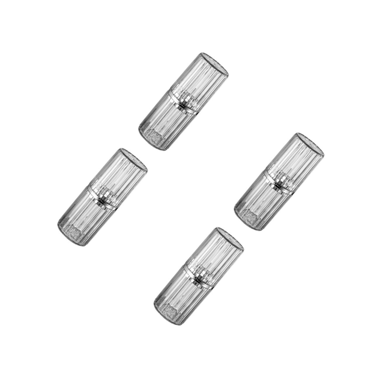 4 Piezas Estuche Portátil Transparente con Rayas para Cepillos y Pasta de Dientes Organizador Espacioso y Duradero para Viaje Camping y Negocios