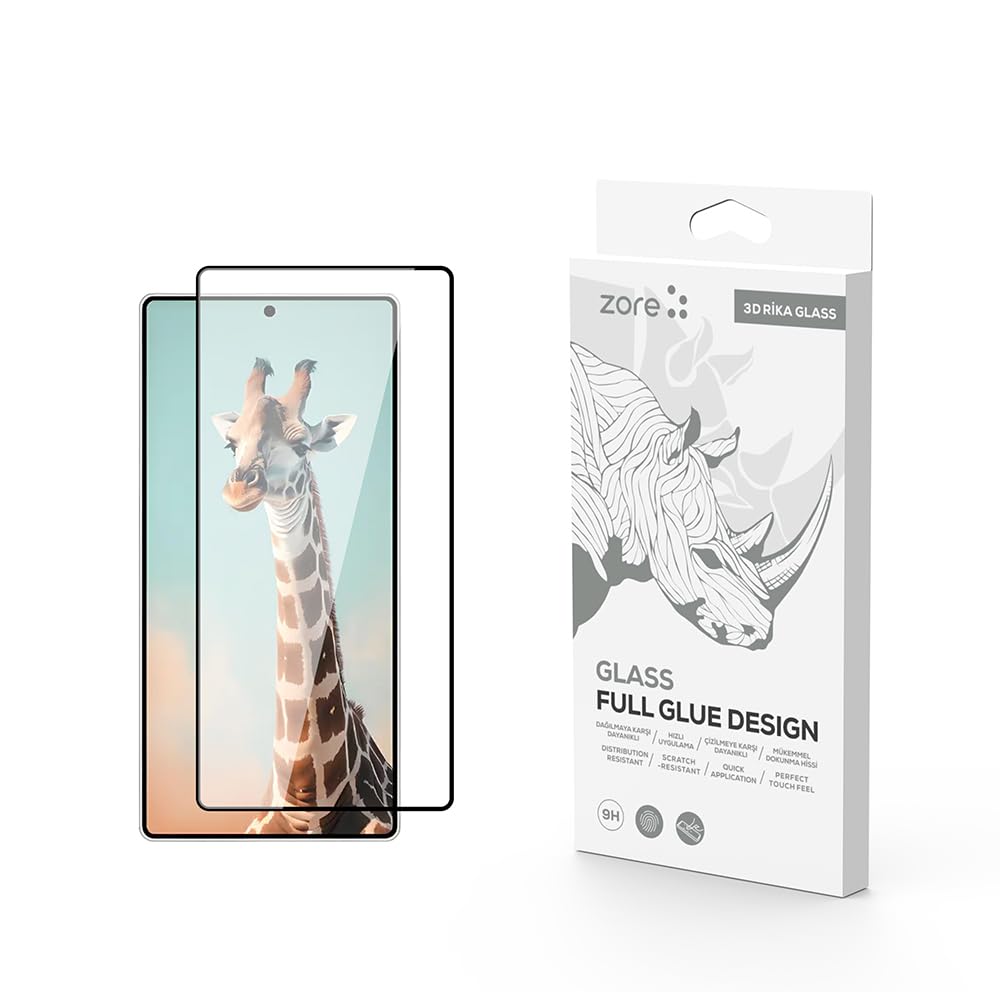 Zore Galaxy ile uyumlu S25 Ultra Rika Premium Temperli Cam Ekran Koruyucu Siyah