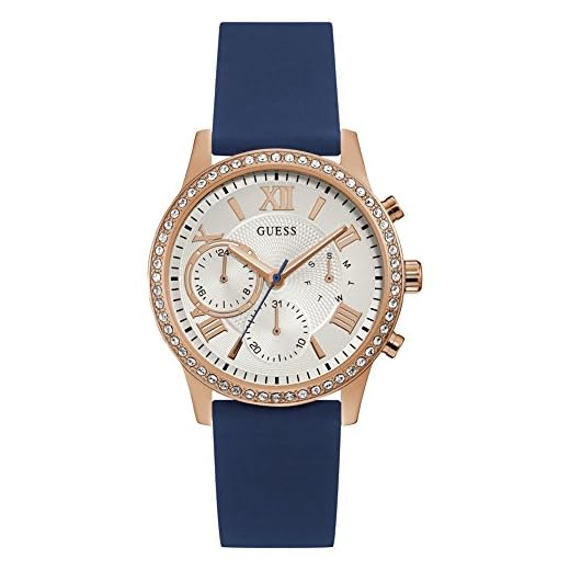 Guess Reloj Analógico para Mujer de Cuarzo con Correa en Caucho W1135L3