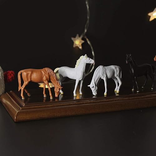 Miniatura 3 de AN4303 15PCS 143 Animales de granja Caballos y vacas Escala O PVC bien pintado caballo y vaca Uso para modelo Paisaje Decoración de escritorio