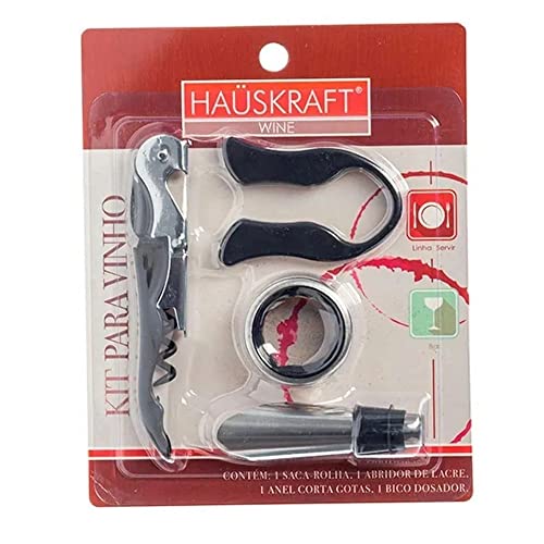 Kit Para Vinho 4pçs Häuskraft Aço e Silicone