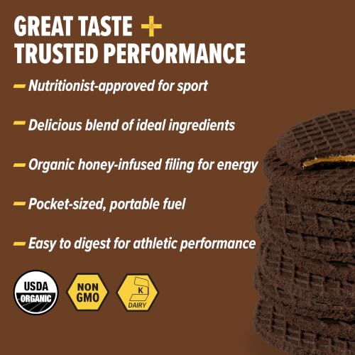 Image of Honey Stinger Organic Peanut Butter Chocolate Waffle, Energy Stroopwafel for Exercise, Endurance and Performance, Sports Nutrition for Home & Gym, Pre & During Workout, 16.96 Ounces (Pack of 16)