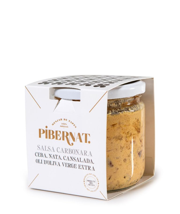 Pibernat Salsa Carbonara Artesana, Pack de 3 Botes de 275 g, Conserva Esterilizada, Sin Conservantes ni Colorantes, Lista para Pasta