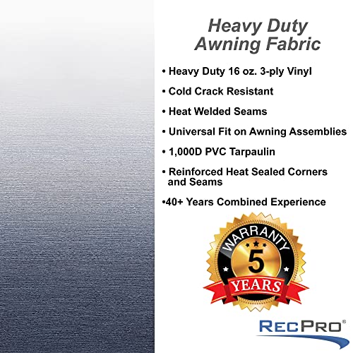 Image of RecPro 22' RV Awning Fabric Replacement | Slate Blue Fade Vinyl