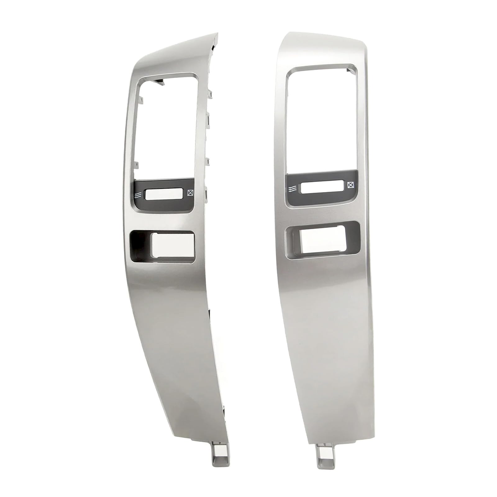 Dashboard A/C Vent Trim Panel Set Compatible with 2003–2009 Lexus GX470 & Toyota Land Cruiser Prado 120 Center Console Air Outlet Bezel Cover, Replacement #55474-60040, Silver