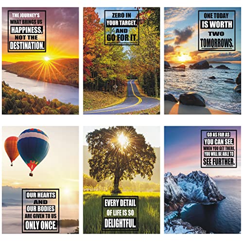 KUZINO Inspirational Wall Art - Set mit 6 Motivationsposter-Zitaten, Leinwanddruck für Bürodekoration, ungerahmt 27,9 x 35,6 cm Cover