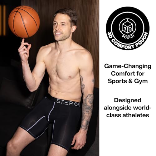 STEP ONE Mens Boxer Briefs Sport, 3 Pairs, Viscose from Bamboo Longer Length Anti Chafing Comfortable Moisture-Wicking Boxers2