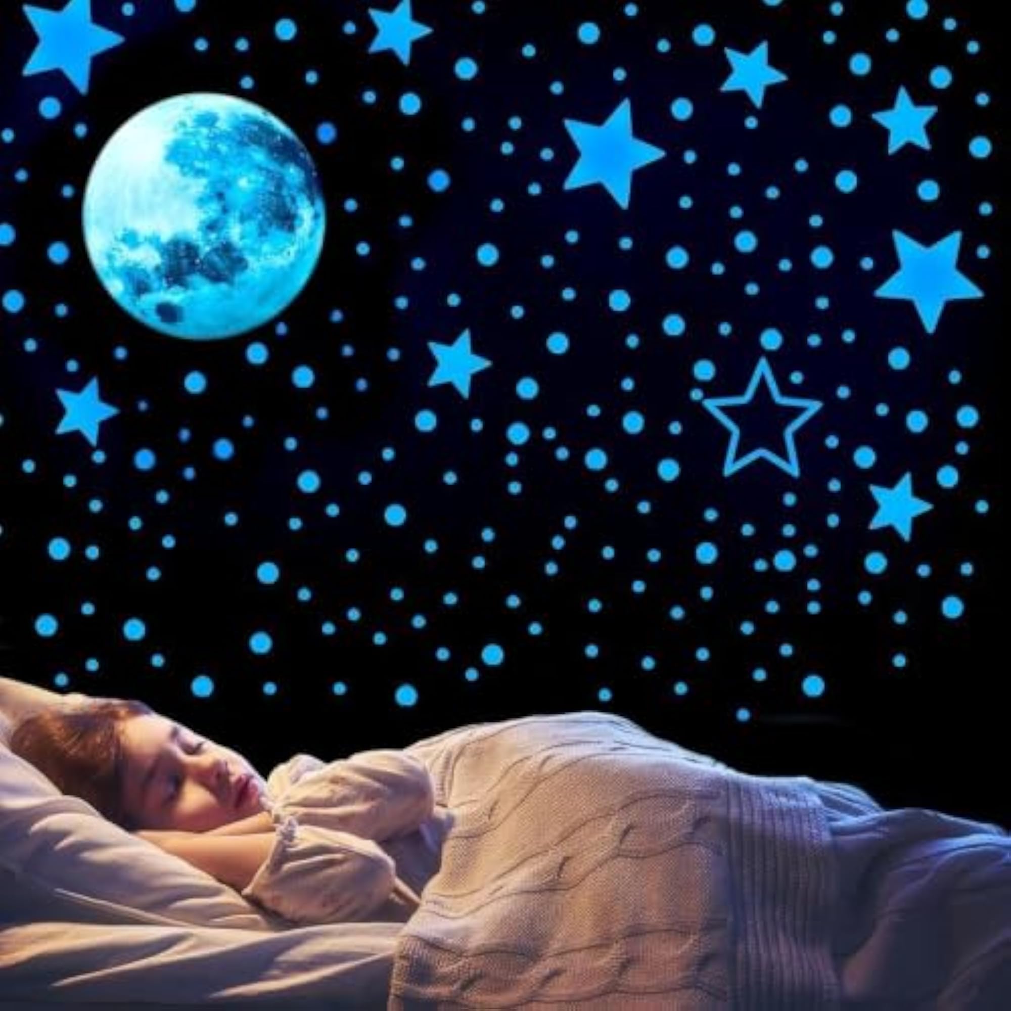 Glow in The Dark Stars & Moon Wall Stickers -645