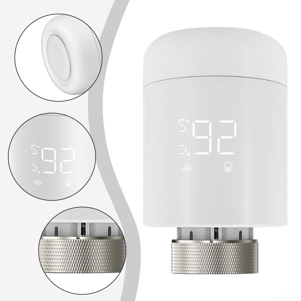 HpLive Valvola termostatica Wi-Fi intelligente, regolatore termosifone, valvola termostatica programmabile, 6 modalità di tempo, sicurezza bambini