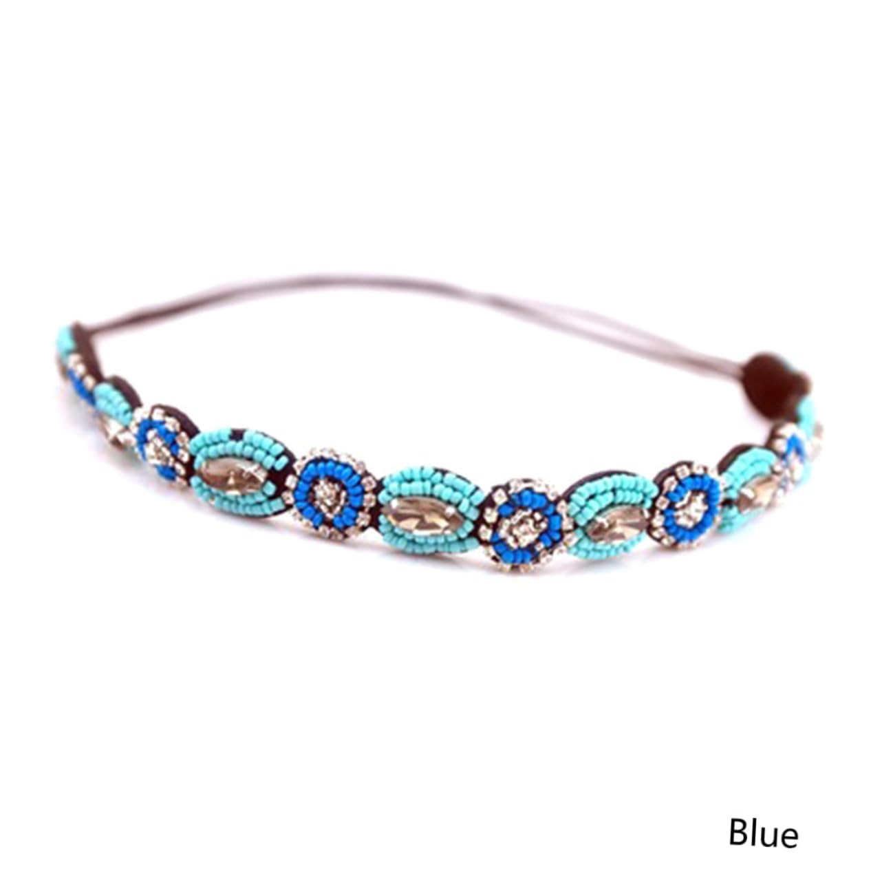 Diadema de Mujer Elástica Cristal y Cuentas, 6 Piezas