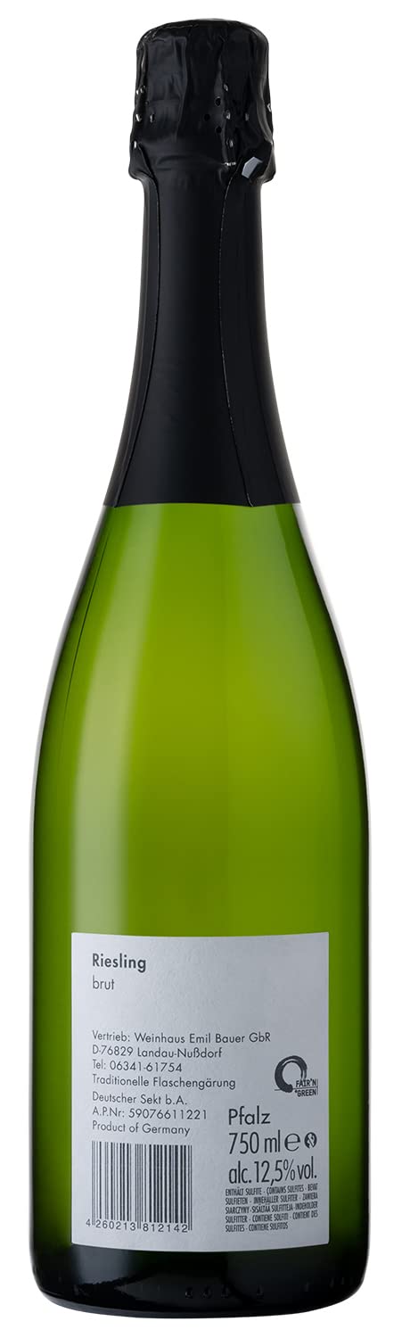Emil Bauer Riesling Sekt "I wanna have Riesling Se(x) kt with you!" Trockener Sekt aus der Pfalz (1 x 0.75l) (Packung mit 6)