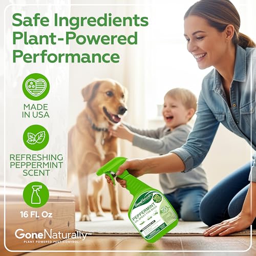 Image of Peppermint Oil Spray for Bugs- Insect Repellent & Bug Spray for Home- Kills & Repels Ants, Roaches, Spiders, Flies, Mosquitoes & More- Safe for Kids & Pets- Indoor & Outdoor Use (16oz)
