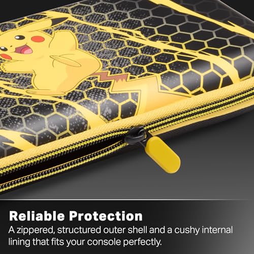 Image of PowerA Slim Case for Nintendo Switch 2 - Pikachu Storm, Officially Licensed, Protective Case, Holds 10 Game Cards, Padded Screen Protector, Built-in Play Stand