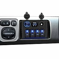 Vista 2 de Interruptor de panel combinado de 4 bandas, montaje estilo barco para caravanas, caravanas, vehículos recreativos, automóviles con encendedor