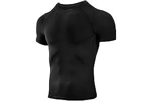 Niksa Men's Compression Shirts, Black Rash Guard T-Shirts, Perfect for Athletic Workout,...