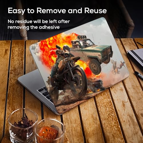 Image of Galaxsia PUBG D2 Top+Wrist Pad Vinyl Laptop Skin /Sticker /Cover Upto 15.6 Inches Laptops Laminated-Removable-HD Quality Compatible for Hp-Dell-Sony-Lenovo-Asus etc.(15x10 Inches)