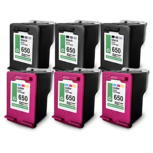 Cartouches HP 650 d'encre noire et couleur Eurotone compatibles DeskJet 2640 pour textes nets