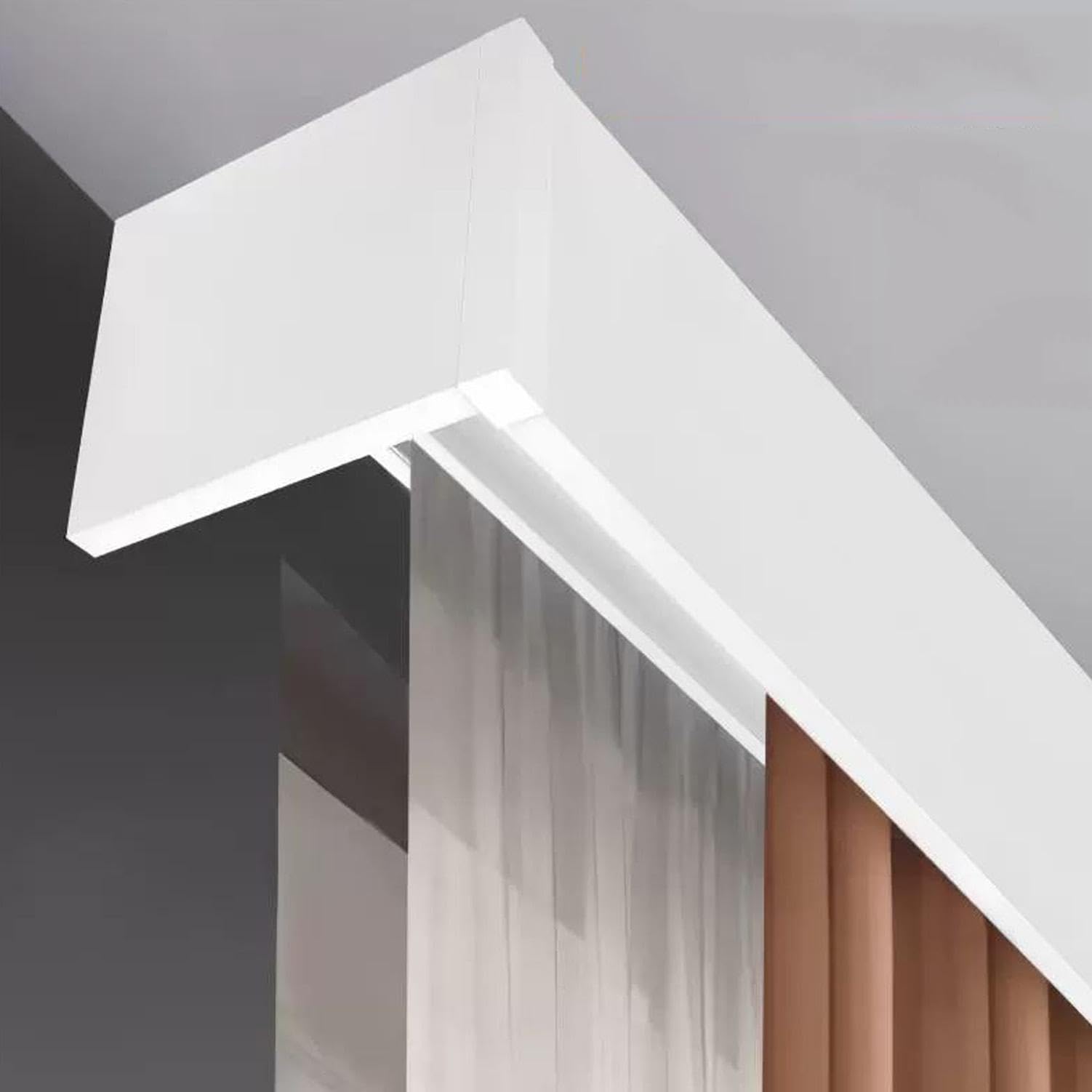 Ele - Mantovana da parete bianca con staffa a doppio binario 3 in 1, asta divisoria in alluminio, 150 cm / 59.1in, per decorazione della casa Slish