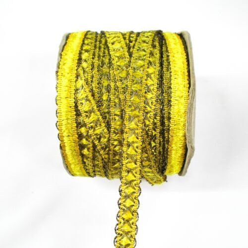 10 Yards Braided Gimp Trim Moroccan Trim for Dress Making, ETC Yellow Gold Fabric