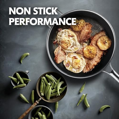 Image of 3-Piece Hybrid Stainless Steel Cookware Set-12 Inch Wok with Lid,10 Inch Frying Pan,12 Inch Skillet with Lid-Non Stick,PFOA Free,Dishwasher&Oven Safe,Induction Compatible,Cookware Set.