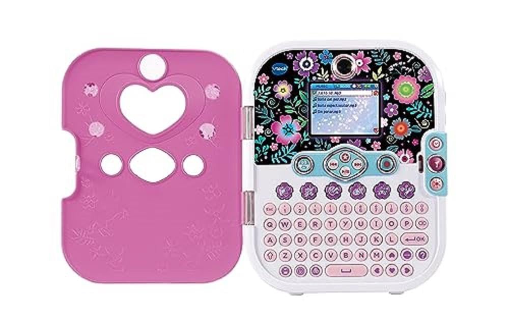VTech KidiSecrets Selfie Music 2.0, interaktywny dziennik dla dzieci z podwójnym aparatem i MP3, elektroniczny dziennik z kolorowym ekranem i klawiaturą, język włoski, baterie w zestawie, 6-12 lat