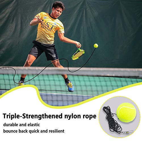 Image of Tennis Rebound Ball & Trainer Kit with 4 Balls & 4 Elastic Ropes for Beginners, Kids & Adults