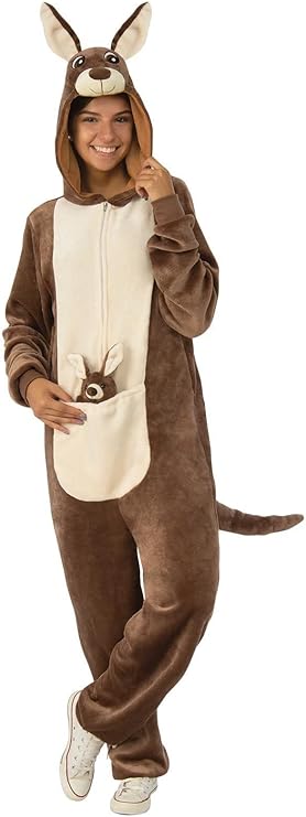 Rubies Adult Comfy Wear One-Piece Hooded Costume Jumpsuit Kangaroo