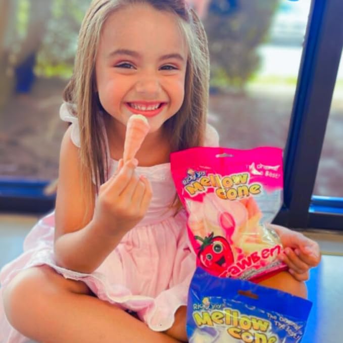 Miniatura 4 de Ricky Joy Mellow Cone Jelly - Conos de malvavisco rellenos de gelatina, bolsa de 3.53 onzas (paquete de 3) (arándano)