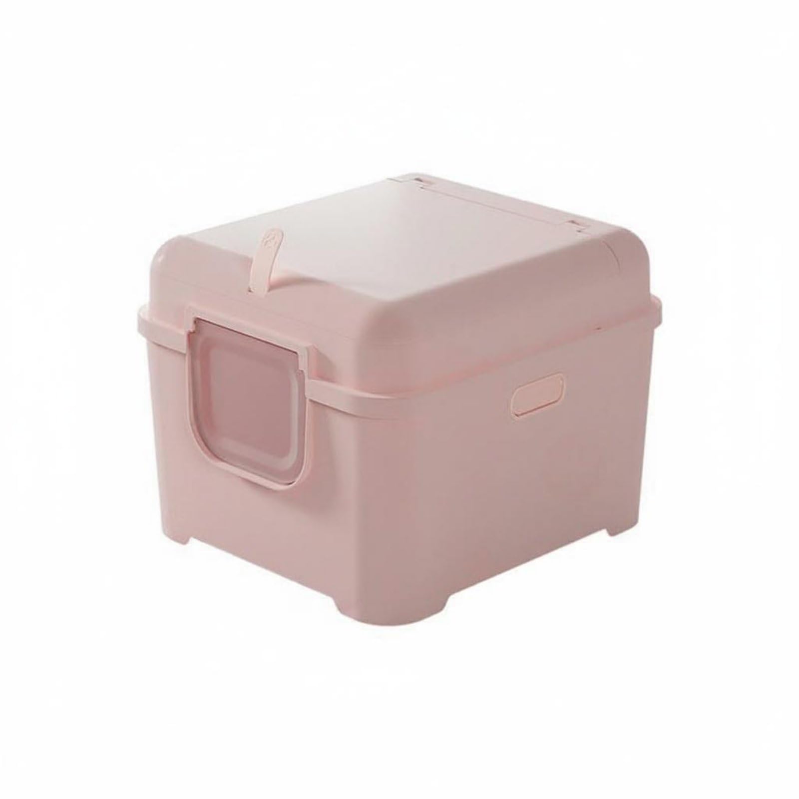 Arenero Enorme Cerrado Impermeable Arenero Cerrado Anti-Derrame para Gatos Maine Coon, Rosa Crema