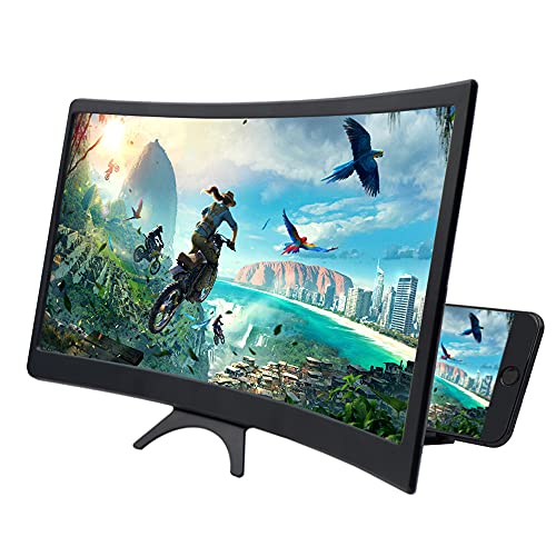 12 Inch 3D Curved HD Phone Screen Amplifier Foldable Phone Holder Suit for All Smartphones
