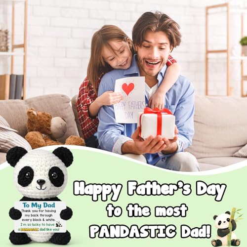 Divertido regalo de panda de ganchillo para el Día del Padre y cumpleaños de papá 4