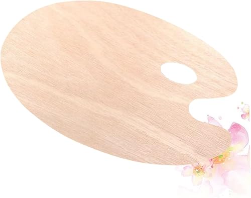 COHEALI Paleta de pintura ovalada bandeja de mezcla de pigmentos Tabla de pintura de arte Pintura al óleo de madera perfecta para artistas