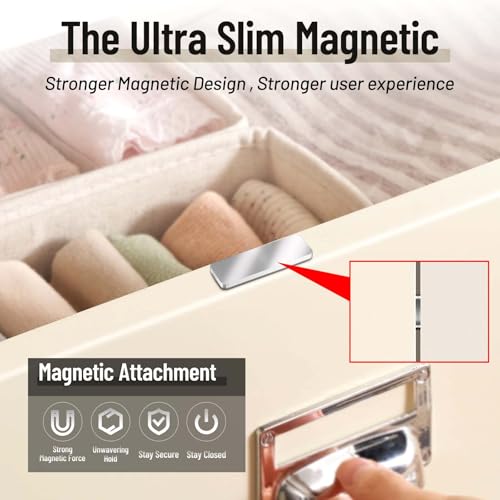 Image of 8 Pack Magnetic Cabinet Door Catch, Ultra Thin Cabinet Door Magnets, Adhesive Drawer Magnets to Stay Closed, Stainless Steel Cabinet Latch Easy Install