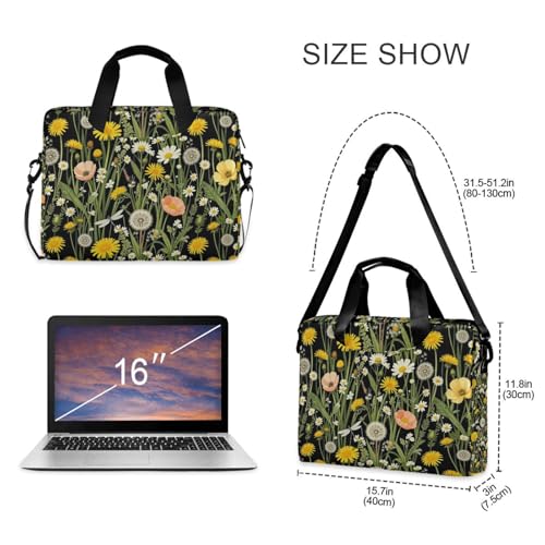 Maletín para portátil de 15.6 pulgadas con estampado floral miniatura 5