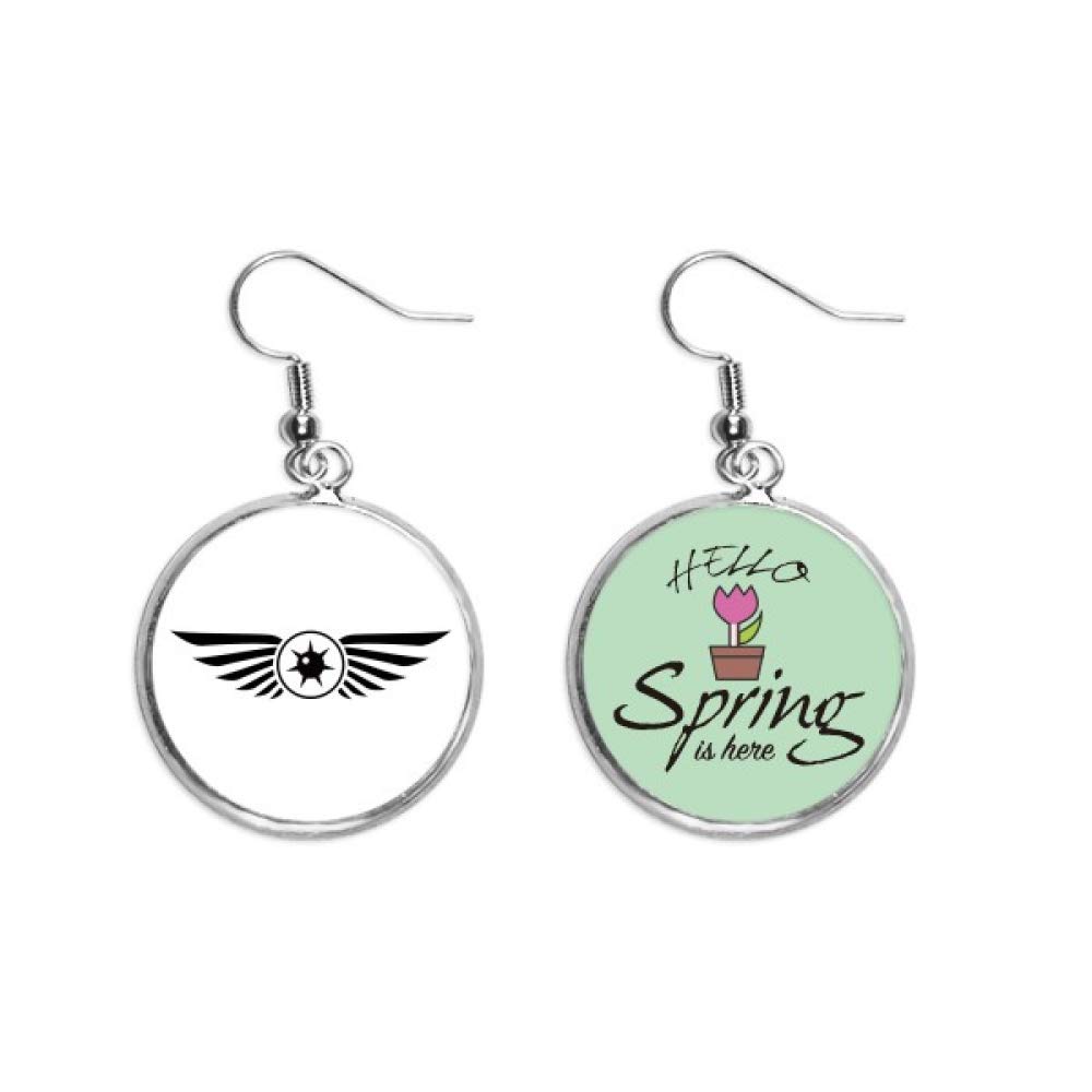 Pendientes de primavera estilo joyas de ojo negro y colgante decorativo vectorial 5