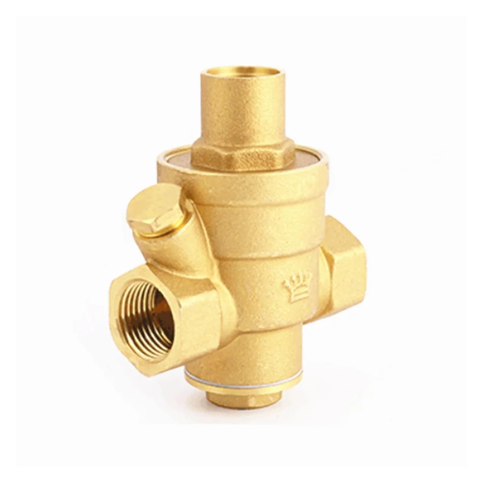 Válvulas reductoras de presión de agua de latón, regulador de mantenimiento, válvulas de alivio ajustables con medidor, DN15 DN25, 1/2 ", 3/4"(DN20,No pressure gauge)