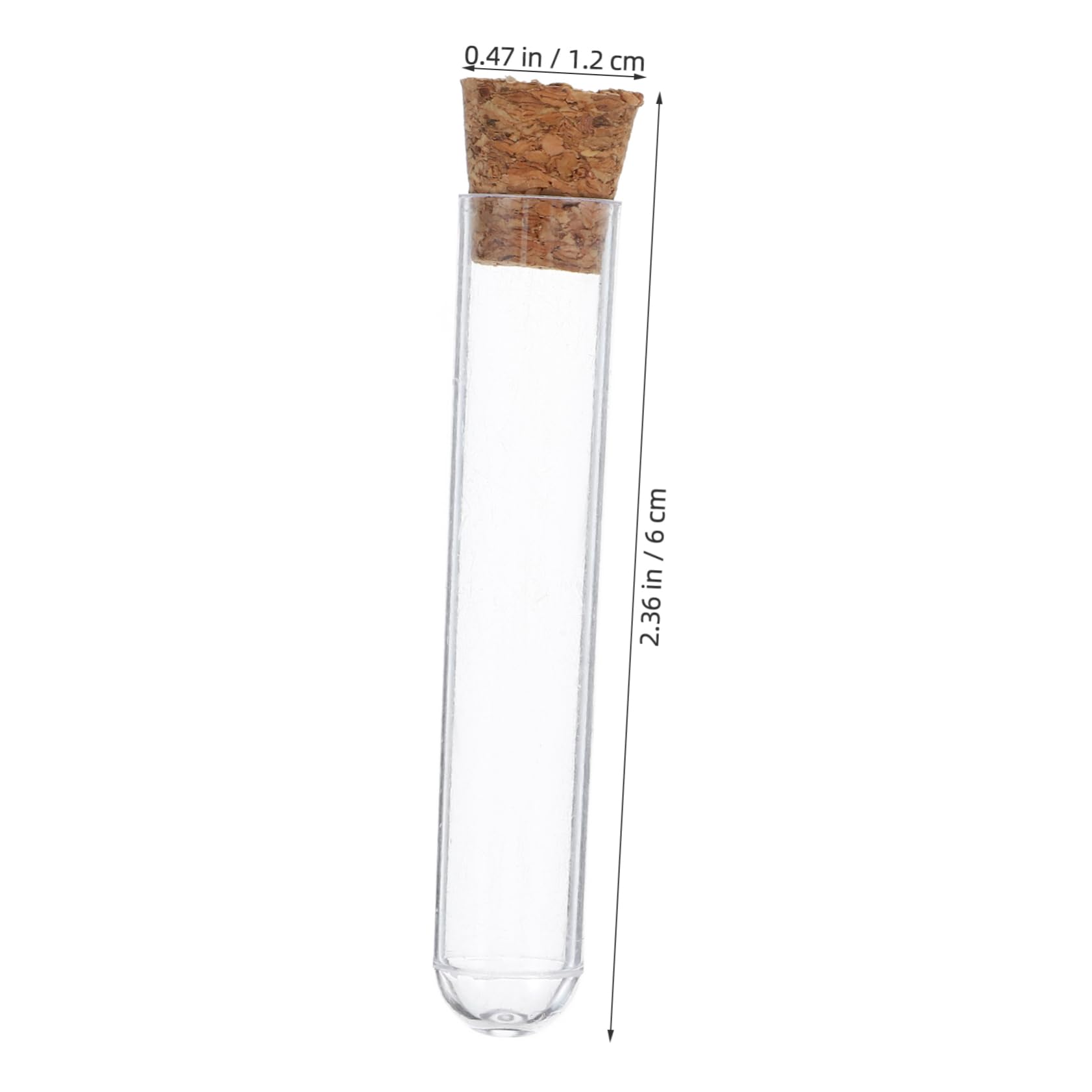 FUNOMOCYA 20pcs Plastic Test Tubes with Cork Stoppers and Brush for Salt Candy Storage Scientific Experiments and Plant Propagation