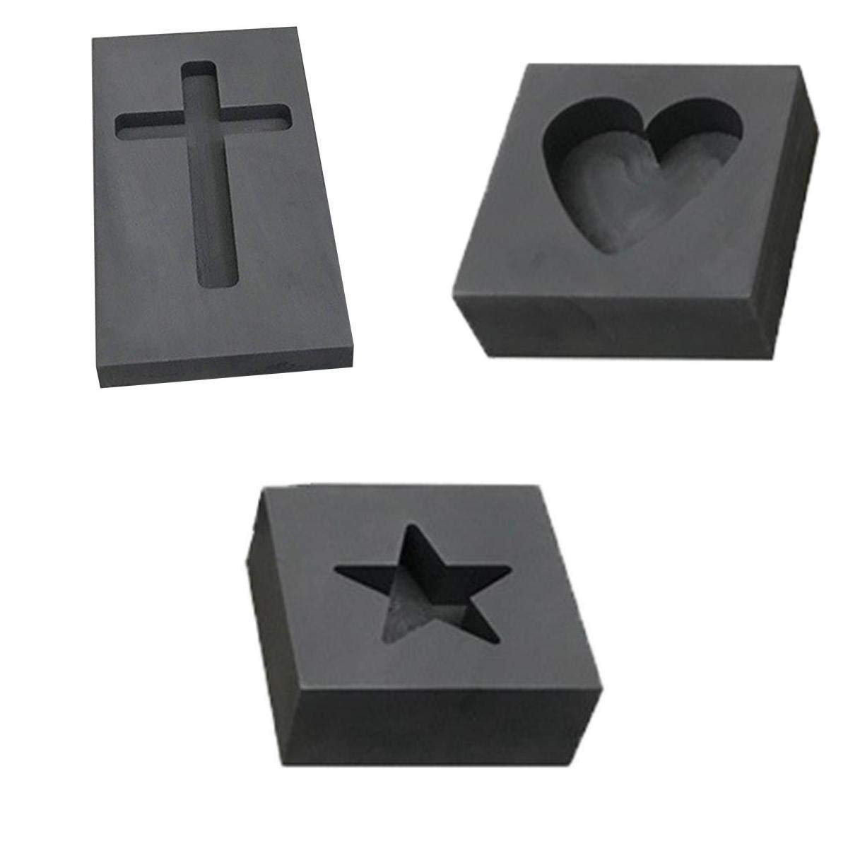 Moules en graphite pour lingots de métal aluminium cuivre argent fabrication bijoux pack de 3