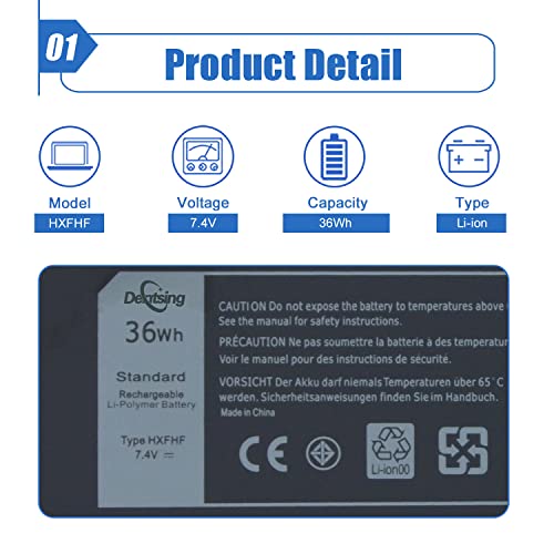 Dentsing Hxfhf Laptop Battery Replacement For Dell Venue 11 Pro 7130 7139 7310 T07G T07G001 I3-4020Y I3-4030Y I5-4300Y I5-4210Y Series Tablet Vjf0X Vt26R Xny66 451-Bbgr 451-12170 36Wh 7.4V #TOP1