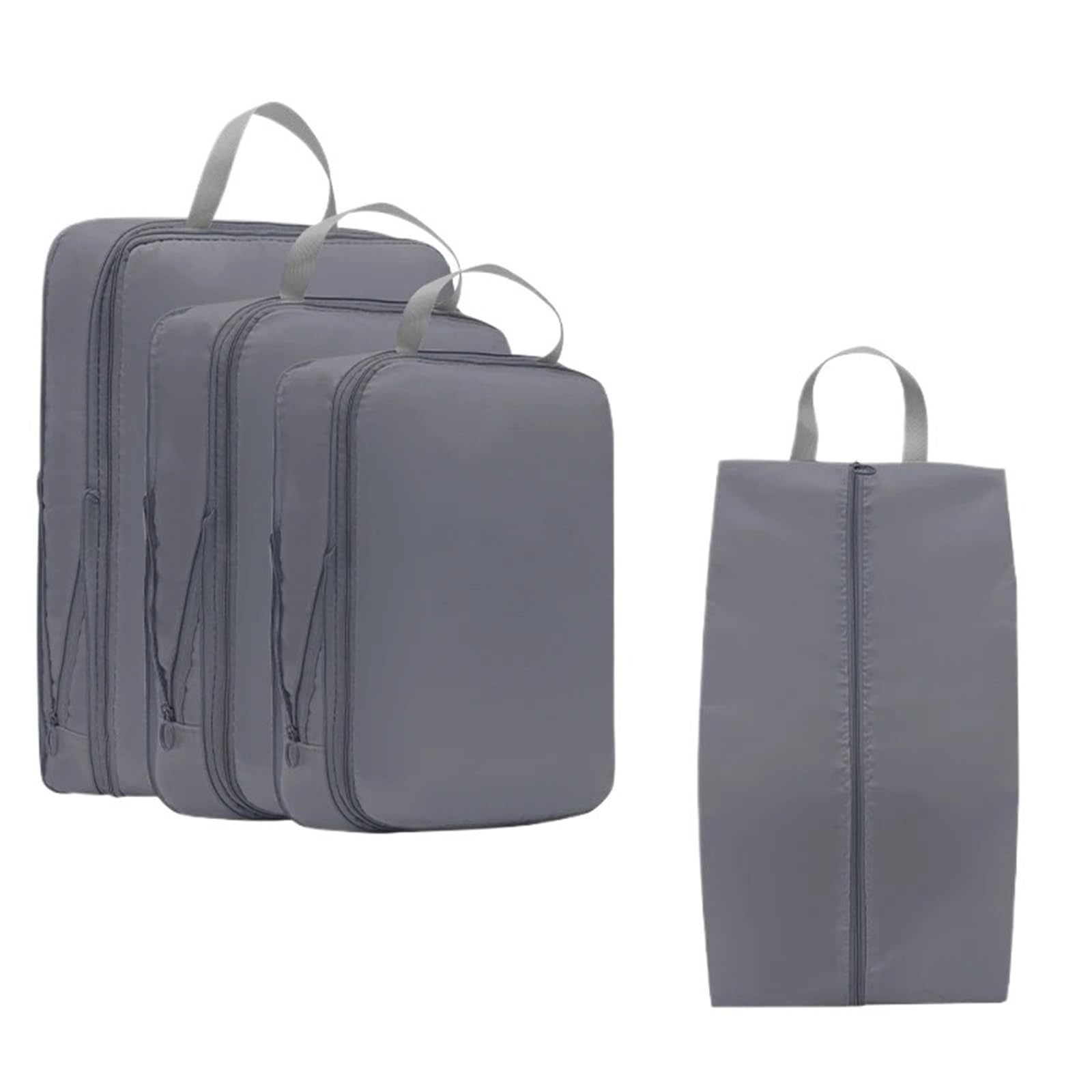 YILWPV 4pcs Set Travel Packing Cubes Space-saving Clothes Socks Compression Organizer Bag Portable Shoe for Travel(Grey-B)