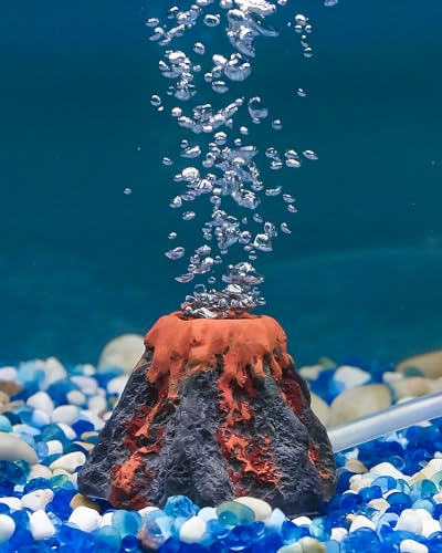 Pawfly Aquarium Volcano Ornament Kit Fish Tank Decoration Mini Resin Volcanic Decor for Fish Tank Landscape Realistic...