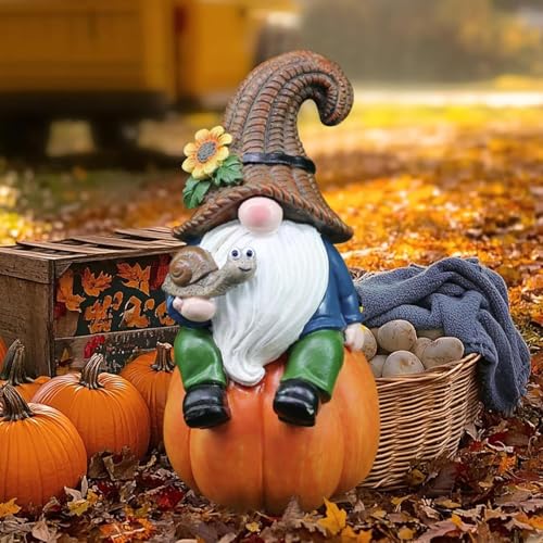 Herbstzwerg Dekoration,Herbstdeko Wichtel Figur Gartendeko,Herbst Deko...