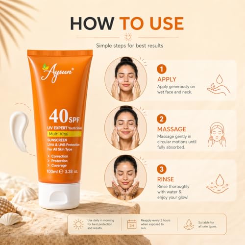 Image of Aysun Sunscreen Aqua Gel SPF 40 For Oily, Dry, Acne-prone Skin | Ultra Lightweight Texture I Non-Greasy I No White Cast | Broad Spectrum Protection & Blue Light Protection | For Men & Women (100 g)