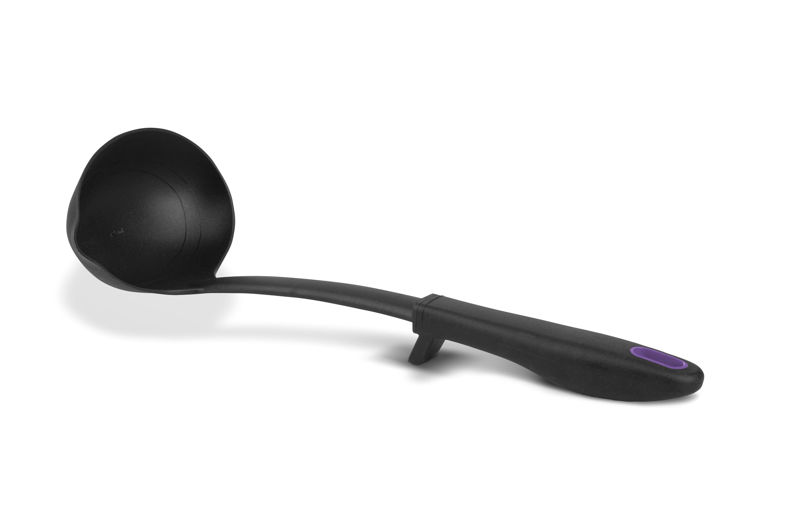 rena germany Premium Soup Ladle - 31.0 cm Hanging - Integrated Storage Aid - Plastic - Black - Made in Germany (Purple) - Image 2