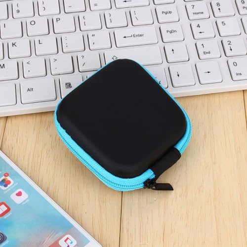 Earphone Case, Portable Mini Square Hard Carrying Case with Zipper - Image 3