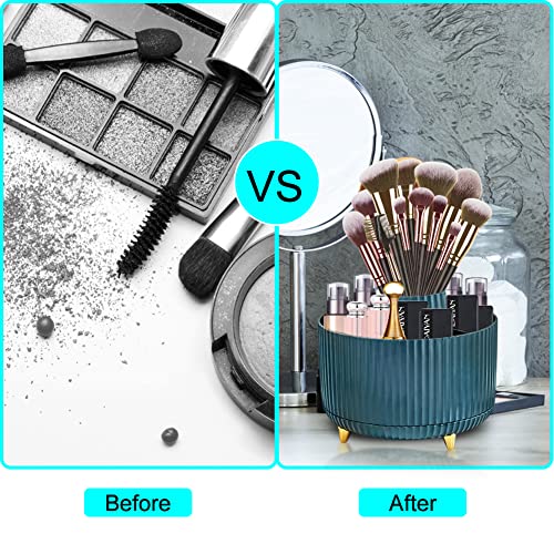 DASIAUTOEM Cosmetic Make Up Organiser, 360° Rotating Brush Organiser, Cosmetic Shelf, Eyeshadow Brush, Lipstick Case - Image 4
